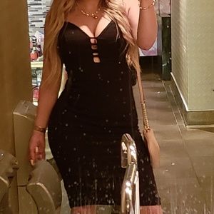 Black body fit dress